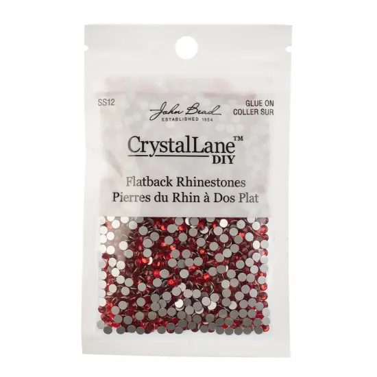 Crystal Lane DIY SS12 Glass Flatback Rhinestones, 2880pcs Light Siam {3}