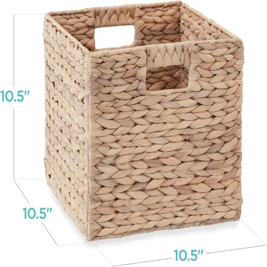 Rustic Handwoven 10.5x10.5in Hyacinth Baskets &ndash; Set of 5 Black {3}