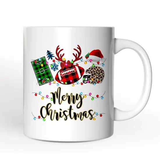 Football Buffalo Plaid Christmas Mug, Team and Coaches Gift {1}