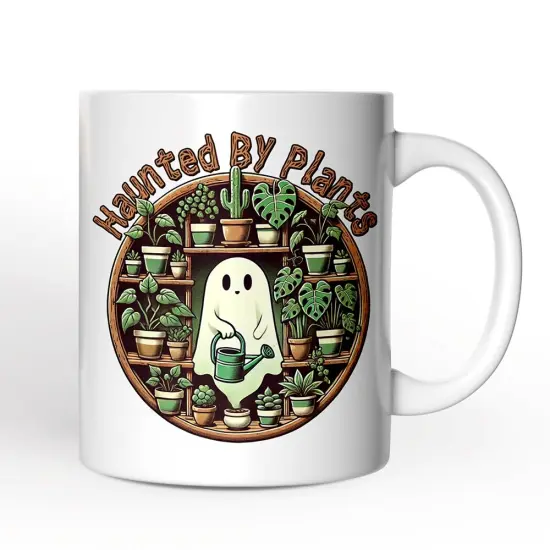 Green Thumb Ghost, Halloween Mug, Haunted by Plants, Fun Gardener Gift {1}