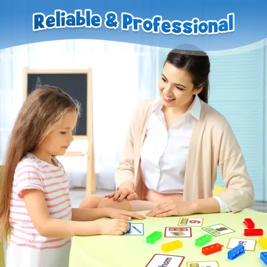Phonics Games Flash Cards for Preschool Kindergarten Classroom Supplies,Special Education Reading Manipulative Spelling Toy for Learning Activity Teacher School {2}