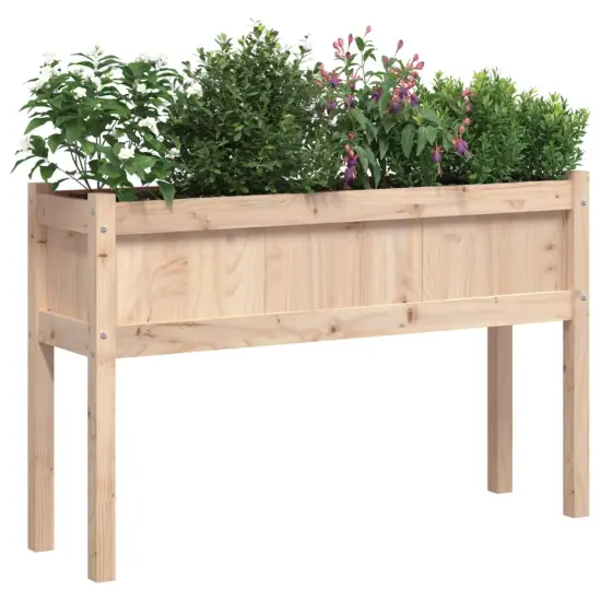 vidaXL Garden Planters 2 pcs with Legs Solid Wood Pine {3}