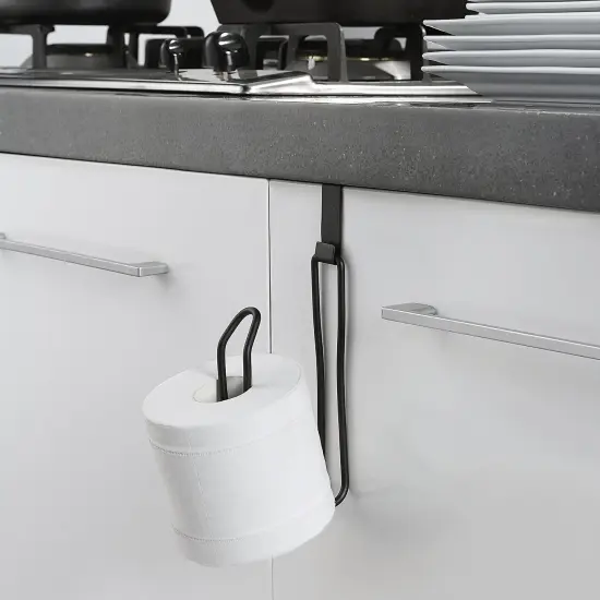 Over The Tank Toilet Tissue Paper Roll Holder Dispenser Black {2}