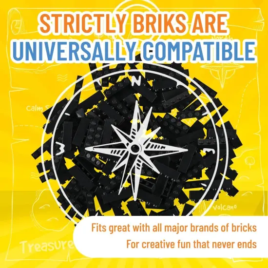 Strictly Briks Classic Bricks Starter Kit, Black, 144 Pieces, 1x4 Inches, Building Creative Play Set for Ages 3 and Up, 100% Compatible with All Major Brick Brands {4}