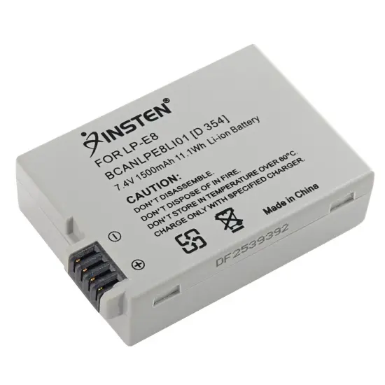 Insten LP-E8 LPE8 Compatible Li-ion Battery for Canon Digital Rebel T2i T3i T4i T5i/ EOS 550D 600D 650D / Kiss X5 X6i Grey {3}