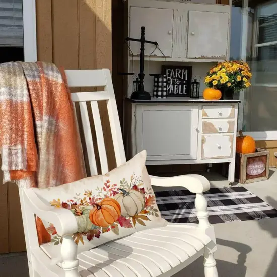 Pillow Covers 12x20 Inch Outdoor Waterproof Thanksgiving Autumn {2}