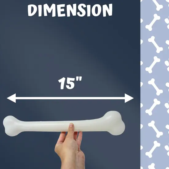 4E's Novelty 15" Jumbo Bone Prop 2 Pack - Large Plastic Fake Bones for Halloween Cavewoman Caveman Costume Accessories, Dog Party Props, Dalmatian Costume, Dino Photo Shoot & Party Decorations {3}