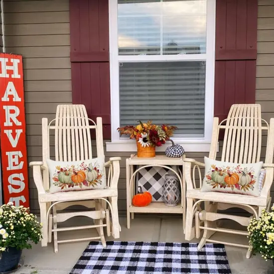 Pillow Covers 12x20 Inch Outdoor Waterproof Thanksgiving Autumn {6}