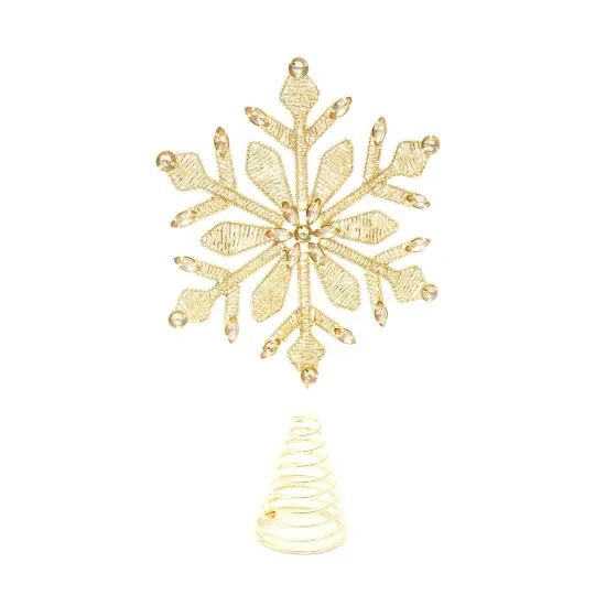 Golden Bead work Tree Topper - Gold - 7" x 2" x 11" {3}
