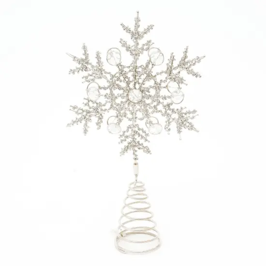 Snow Tree Topper - Silver - 7" x 2" x 11" {2}