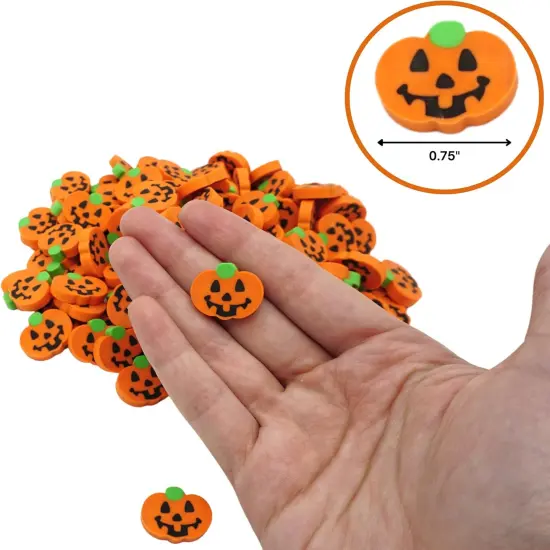 4E's Novelty Mini Pumpkin Erasers Bulk 144 pcs - Halloween Erasers for Kids, Non-Toxic Small Rubber Erasers for Classroom Rewards, School Prizes, Trick or Treat Candy Alternative, Party Favors {2}