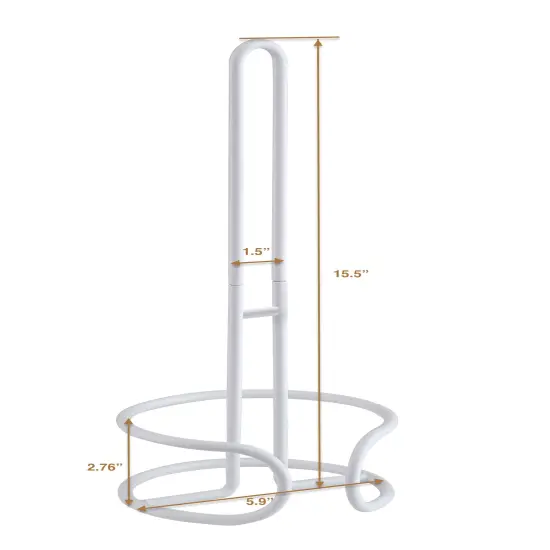 Heavy Gauge Toilet Paper Holder Stand &ndash; Freestanding Tissue Roll Storage for 3 Rolls White {3}