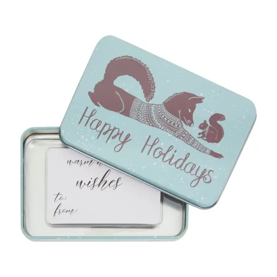 6 Pack Tin Christmas Gift Card Boxes With Lids for Stocking Stuffers, 6 Winter Animals Designs (5 x 3.25 In) {4}