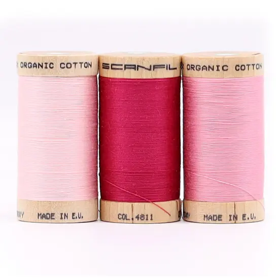 30wt Organic Pima Cotton Thread Trio Set 3ct Pretty Pinks 300 Yard Spools {4}