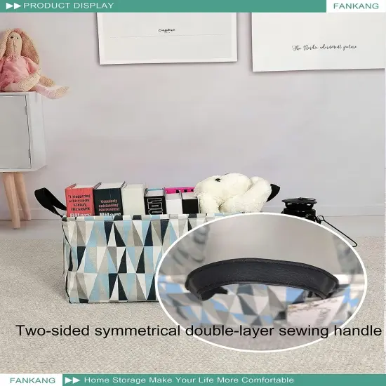 Nursery Hamper Canvas Laundry Basket Foldable with Waterproof PE Coating Large Storage Baskets {5}