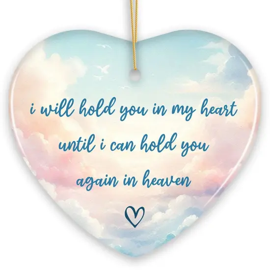 Hold You in My Heart Ornament, Christmas Memorial Keepsake {7}
