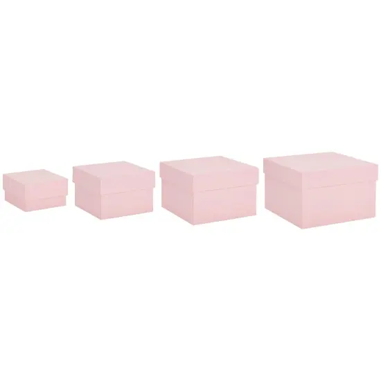 Stockroom Plus Set of 4 Sizes Square Nesting Gift Boxes with Lids for Presents, Stacking Decorative Goodie Box for Holidays, Wedding, Birthday, and Party Favors (Pink) {5}