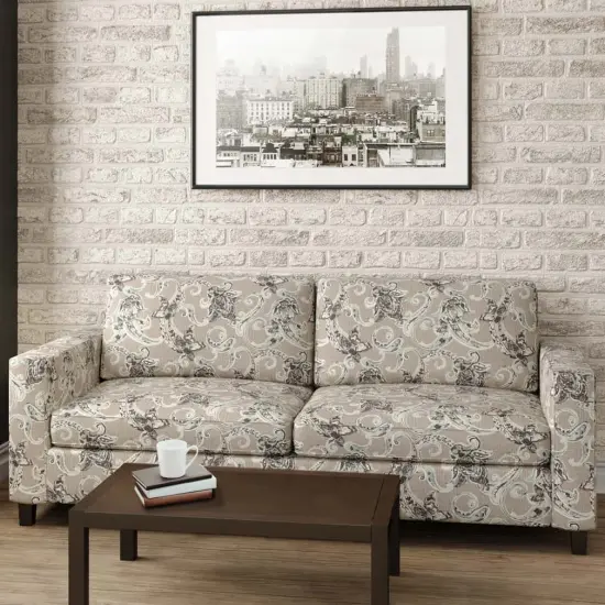 Upholstery Fabric - Grey & Silver Paisley Upholstery Fabric 54 Inches" {3}