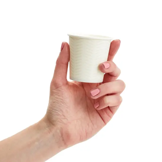 100 Pack 4 Oz Mini Disposable Paper Cups for Espresso, Mouthwash, Tea, Coffee - Plain White {4}