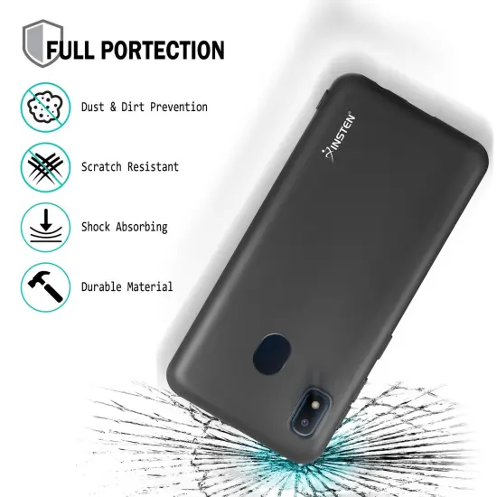 For Samsung A10e Case, Matte Black Soft Flexible TPU Ultra Slim Phone Case Skin, Anti-Scratch Anti-Fingerprint Shockproof Compatible with Samsung Galaxy A10E 5.8 Inch 2019 by Insten {2}