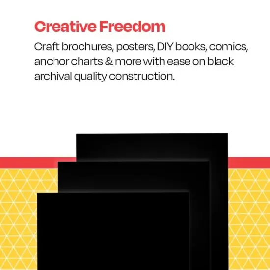 School Smart Folding Bristol Board, 18 x 24 Inches, Black, Pack of 100 {4}