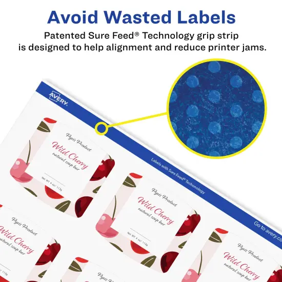 Avery Glossy Clear Arched Square Labels with Sure Feed, 2" x 2-3/16" {4}