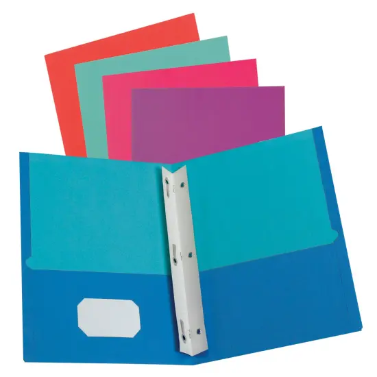 Oxford Twisted 2-Pocket Folder w/Fasteners, Assorted Colors, Pack of 50 {1}