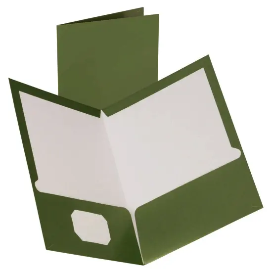 Oxford Laminated 2-Pocket Portfolio, 8-1/2 x 11 Inches,Metallic Green, Pack of 25 {1}