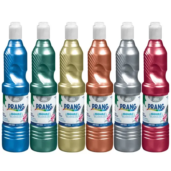 Prang Ready-to-Use Washable Tempera Paint Set, Assorted Metallic Colors,Pint Set of 6 {1}