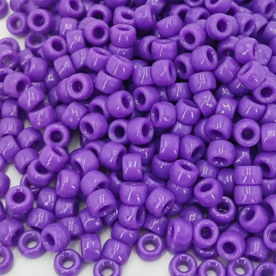 MIIIM 1200PCS 6x9mm Pony Beads Bulk, Violet Purple Pony Beads for Bracelets Making Kit, Kandi, Hair Braids Crafts for Jewelry Making (Violet Purple) {1}