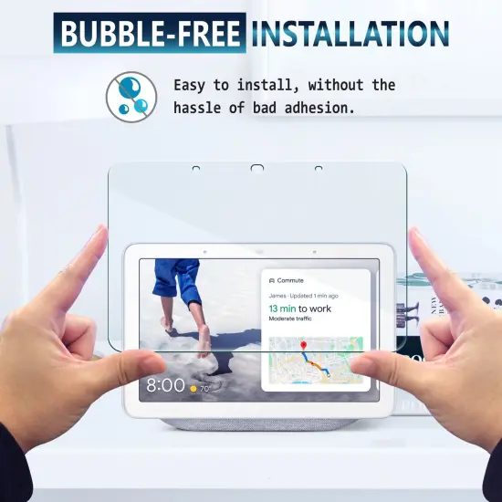 2 Pack Google Nest Hub Tempered Glass Screen Protector with 9H Hardness, 7" Clear {5}