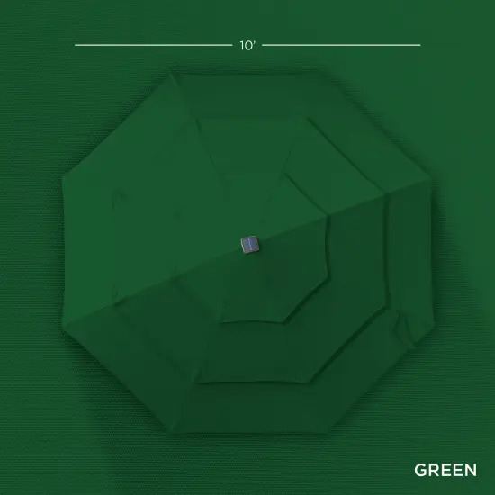 Best Choice Products 10ft 3-Tier Solar Patio Umbrella w/ 24 LED Lights, Tilt Adjustment, Easy Crank Green {6}