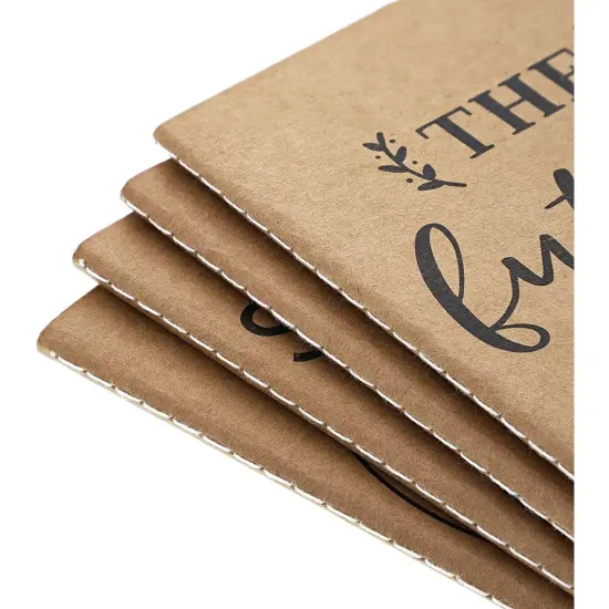 12 Pack Feminist Kraft Paper Journal with Lined Pages, 40 Sheets Each (4 x 5.7 In) Brown {7}
