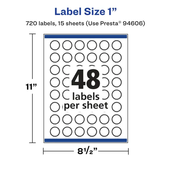 Avery Matte White Removable Starburst Labels with Sure Feed Technology, Print-to-the-Edge, 1" {5}