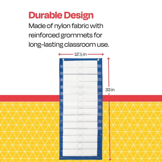 School Smart Pocket Chart with 14 Pockets, 33 x 12-1/2 Inches, Blue {3}