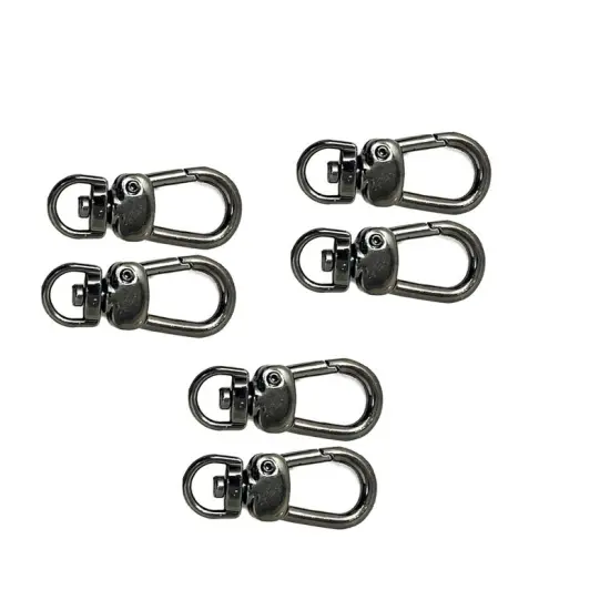 Swivel Hook Small Black Shiny Plated Side Push 1 Inch Long 3/8 Inch Loop {2}