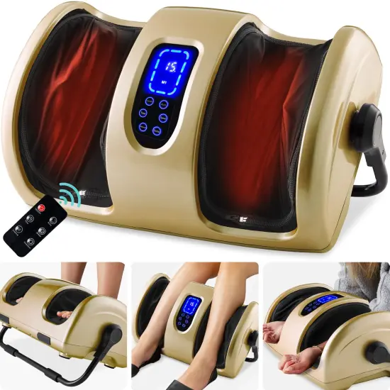 Best Choice Products Foot Massager Machine, Therapeutic Reflexology Massager w/ High-Intensity Rollers Gold {1}