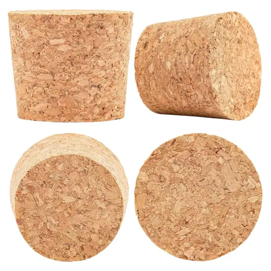 12 Pack Size 22 Cork Stoppers for Glass Bottles, Tapered Plugs for Arts and Crafts, DIY (1.7x1.46x1.49 in) Brown {7}
