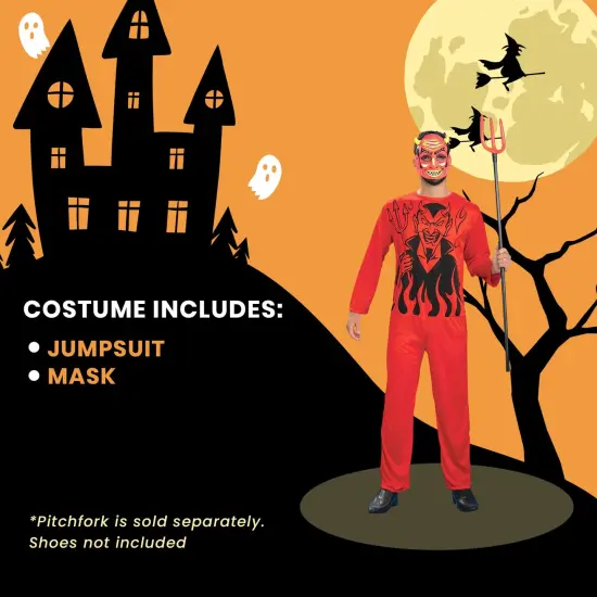 Retro Classic Red Devil Costume Adult {5}