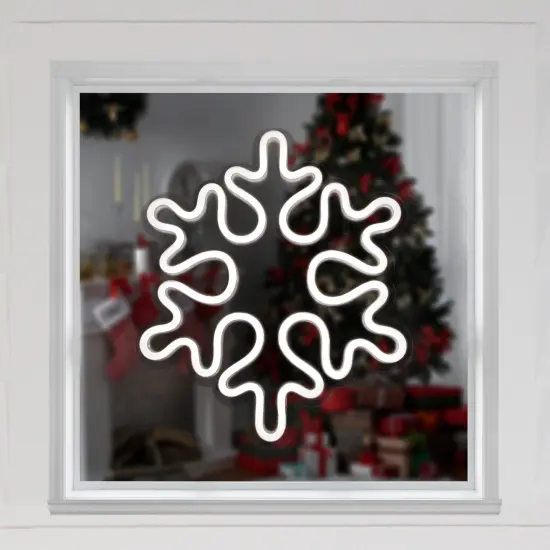 Northlight LED Snowflake Neon Lighted Christmas Wall or Window Decoration - 15" White {1}