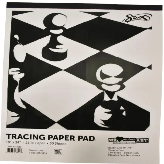 Sax Tracing Paper Pad, 25 lbs, 19 x 24 Inches, White, 50 Sheets {1}