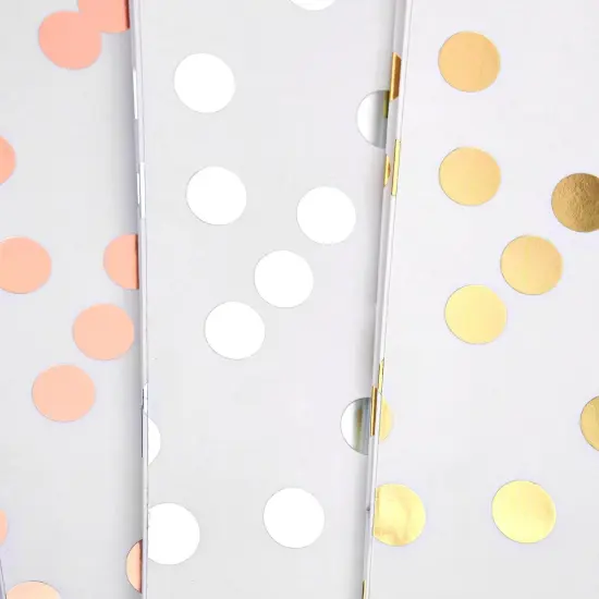 12-Pack Wine Gift Bags with Ribbon Handles and Tissue Paper for Wine Bottles, Liquor, Champagne, Sparkling Cider, Elegant Polka Dot Foil Designs (3 Colors, 13.8x5x4 in) White {7}