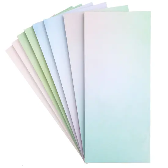 8 Pack Watercolor Pastel Sticky Notes, Gradient Color To Do Notepads (5.5 x 2.35 In, 50 Sheets Per Pad) Multicolor {5}
