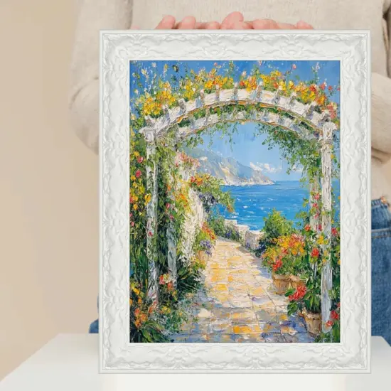 Glossy Ornate Wedding White Picture Frame 27x41 frame {3}