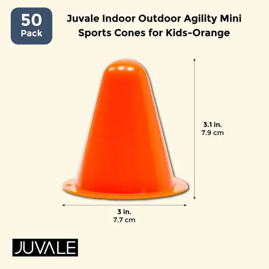 50 Pack Mini Cones for Classroom, Small Sports Markers for Soccer, Playground (Orange, 3 in) {5}