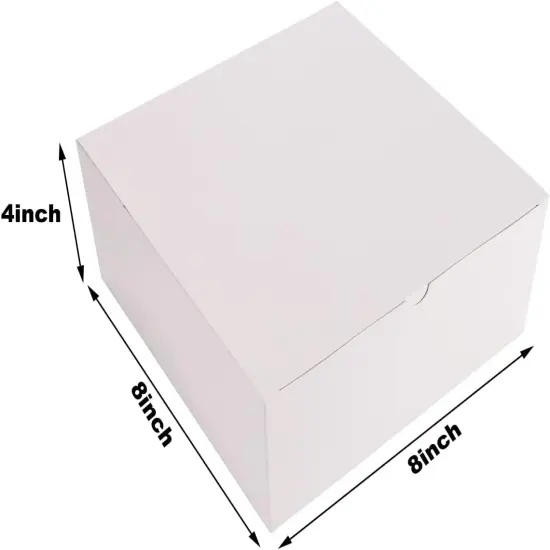 White Gift Boxes 8x8x4 Inches 10 Pack, Paper Gift Boxes for Bridesmaid Proposal, Birthday, Party, Christmas, Wedding, Crafting Boxes, With Thank You Sticker & Twine & Hangtag {2}