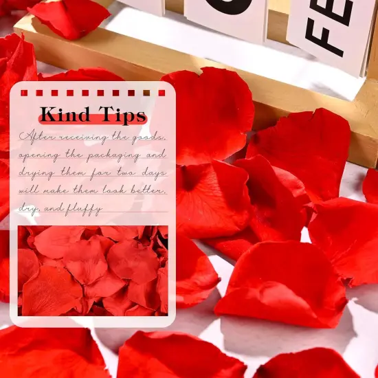 230 PCS Red Dired Rose Petals 2.1oz/60g Natural Real Rose Flower Petals for Wedding {2}