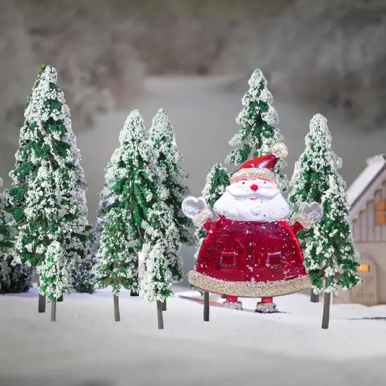 35 Pieces Mini Snow Pine Model Trees 1.97-5.9 Inch, 6 Size Miniature Sisal Snow Frost Trees for Christmas Village Decoration Train Scenery Winter Ornaments DIY Crafts {4}