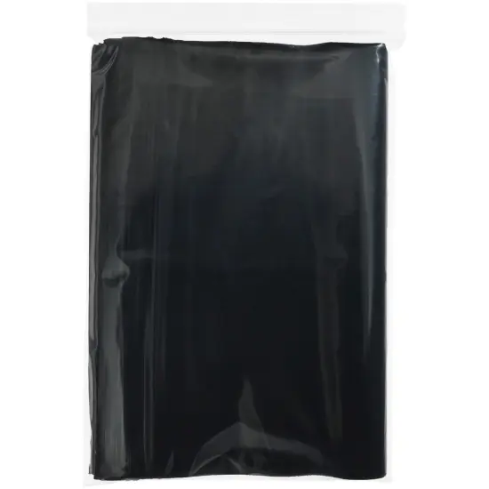 Plymor 10" x 12", Black 2 Mil Zipper Reclosable Plastic Bags {5}