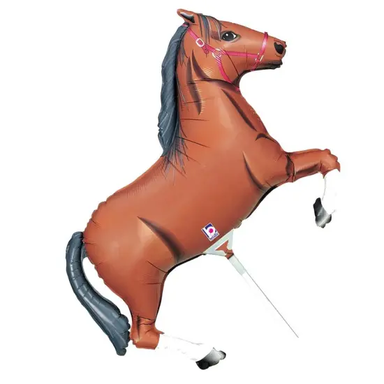 14" Brown Horse Mini Shape Balloon Air Fill Only {2}